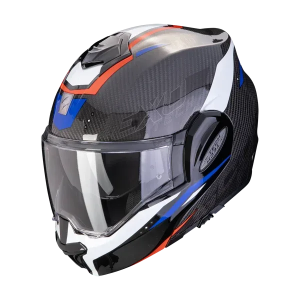 Scorpion Exo Tech Evo Carbon Rover Helmet - Black/Red/Blue