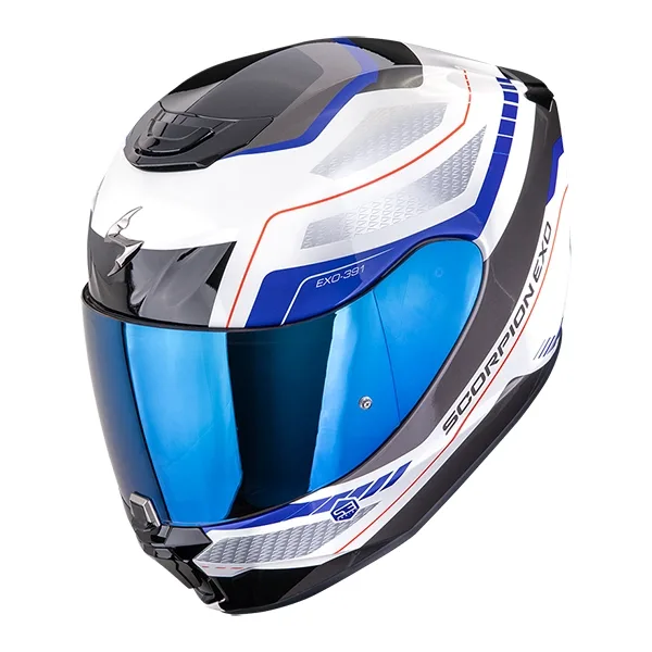 Scorpion EXO-391 Leo Helmet - White/Blue