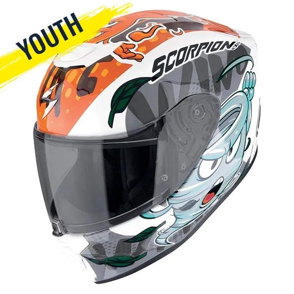 Scorpion EXO Youth Air 4 Element Helmet - White/Blue/Orange