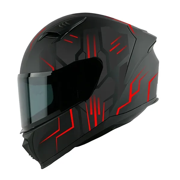 SGI Core Tron Full Face Motorcycle Helmet - Red