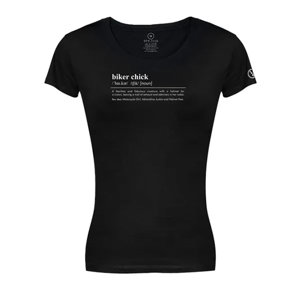 Stylingo Biker Chick Ladies T-Shirt - Black