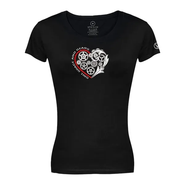 Stylingo Grit, Grace and Gears Ladies T-Shirt - Blac