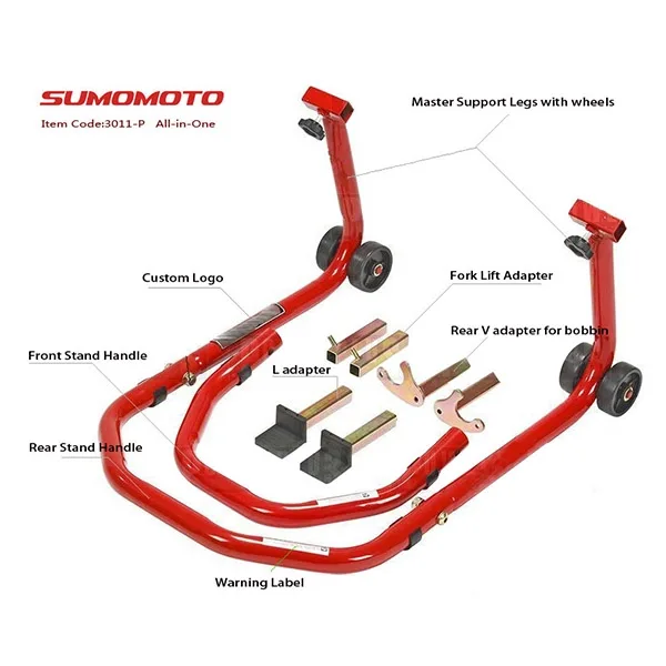 Sumomoto Three-in-One Front and Rear Paddock Stand MOTO-ST-S3011P