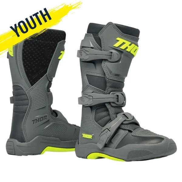 Thor Blitz XR Youth Boot - Grey Charcoal