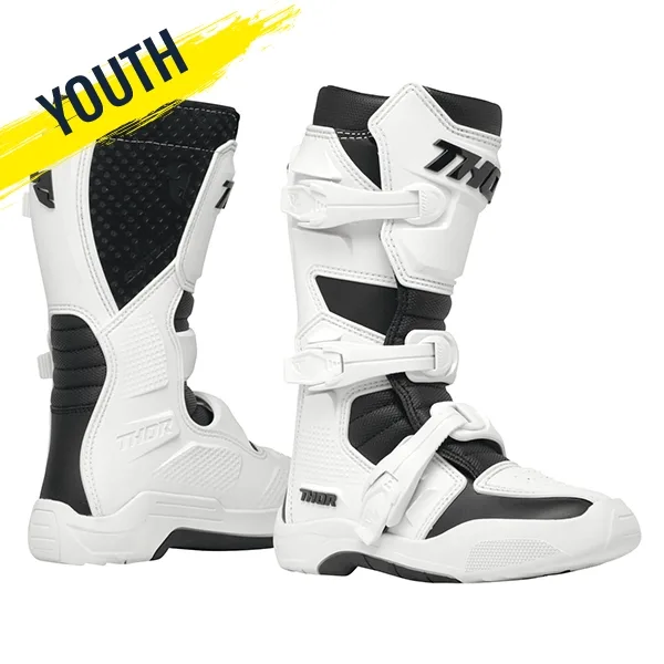 Thor Blitz XR Youth Boot - White Black