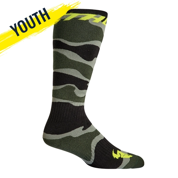 Thor MX Youth Socks - Camo Black/Acid