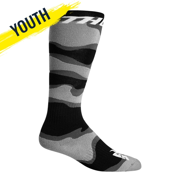 Thor MX Youth Socks - Camo Grey/White