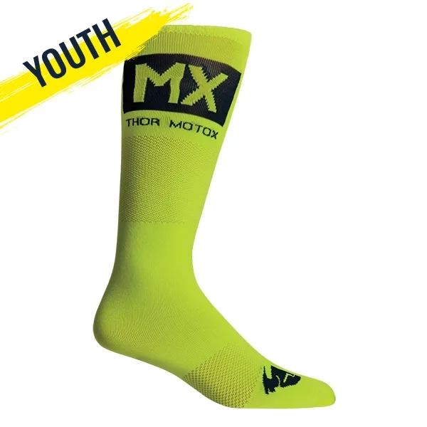 Thor Cool Max MX Youth Socks - Acid/Midnight
